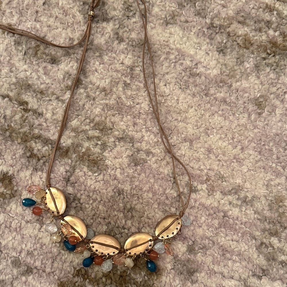 Chic Gold and Multicolor Beaded Necklace